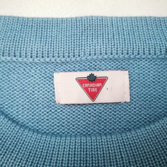 Canadian Tire Ladies One Size Blue & White Winter Themed Sweater - Picture 3 of 8